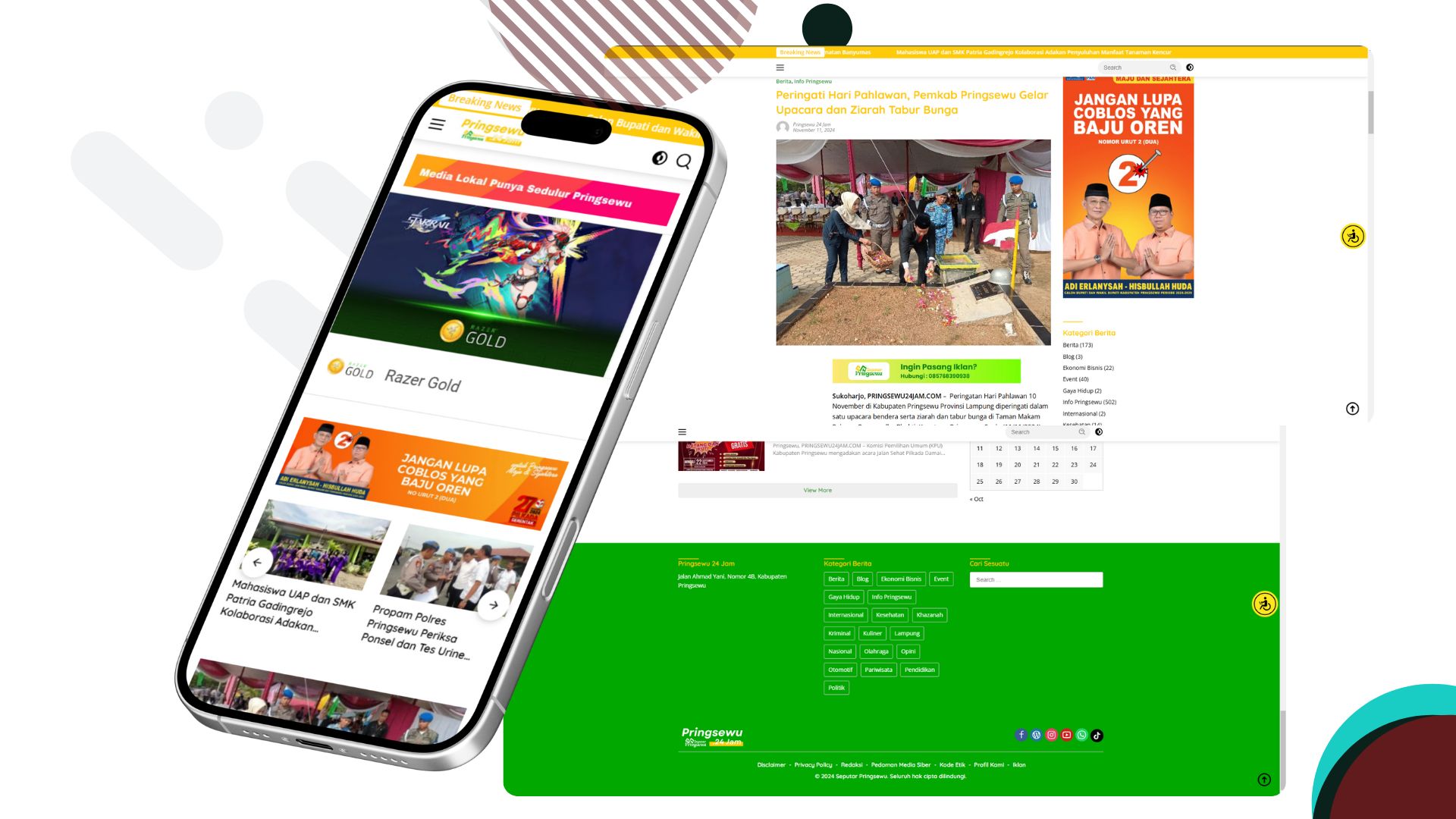 Pengembangan Aplikasi Portal Berita Pringsewu24Jam Berbasis Web